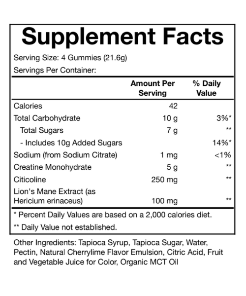 Cherry Lime Supplement Facts
